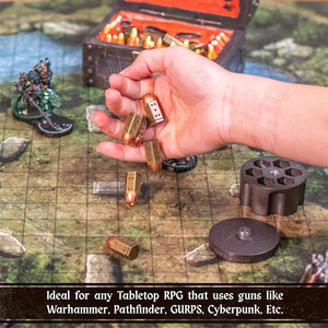Soporte de cilindro de revólver de dados de bala de Metal completo 6 D6 juego de rol estuche de almacenamiento para mazmorras dragones <span class=keywords><strong>Warhammer</strong></span> 40K Cyberpunk - Product Image 5