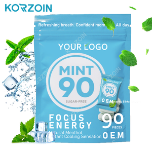 מסטיק ללא סוכר עם קפאין וקסייליטול בטעם פפרמינט, עם אפשרות להדפסת לוגו בהתאמה אישית, לשיפור הריכוז, אנרגיה ונשימה רעננה. - Product Image 1