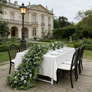 Camino de Mesa de Flores Artificiales de Seda - Plantas Verdes Realistas de Alta Simulación, Impermeables, Tamaño Personalizable para Bodas y Negocios - Product Image 2