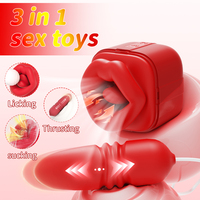 S-Hande 3 en 1 Vibromasseur à grande ouverture pour stimulation clitoridienne et œuf vibrant, jouet sexuel pour femmes en silicone liquide