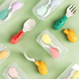 Factory Direct Transparent Silicone PPSU Cuillère Fourchette Ensemble <span class=keywords><strong>Couverts</strong></span> À Manger Optimal pour Enfants avec Petites Mains Conçu dans le Style Anime - Product Image 4