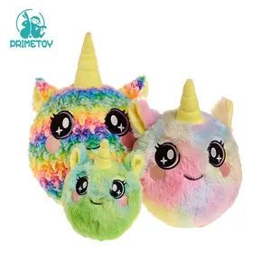 Factory new design custom soft cute mini animal stuffed plush fat unicorn ball stuffed toy