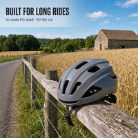 Casque de vélo pour la ville, pour hommes et femmes adultes, coque en PC, EPS 310g, 17 aérations, 57-62cm, doublure lavable