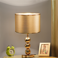 Lampe de bureau LED AC minimaliste américaine plaquée or pour salon, chambre à coucher, chevet, éclairage moderne à économie d'énergie, garantie de 3 ans