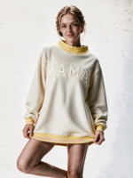 Sweat-shirt léger pour femme à pois, col montant, longueur allongée, avec logo brodé personnalisé