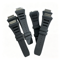 Bracelet de montre en silicone noir de qualité supérieure avec connecteur métallique |   Bracelet de montre de sport étanche, bracelet de remplacement pour montres de luxe