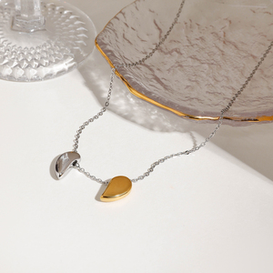 Collana J&D con Cuore Bicolore, Catena a Serpente con Perline in Acciaio Inox Placcato Oro 18K PVD - Product Image 5