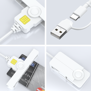 เครื่องอ่านการ์ดสมาร์ทการ์ด USB Type-C แบบเสียบใช้งานได้ทันที รองรับการ์ด CAC SIM IC รองรับมาตรฐาน ISO 7816 สำหรับพีซีและแล็ปท็อป - Product Image 3