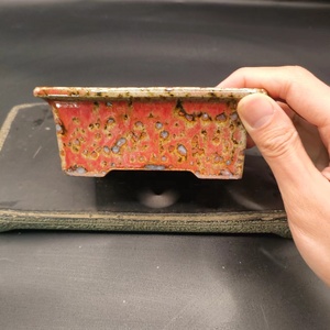 <span class=keywords><strong>Maceta</strong></span> para Bonsái Hecha a Mano con Esmalte Rojo Fuego y Arcilla de Alta Temperatura - Product Image 1
