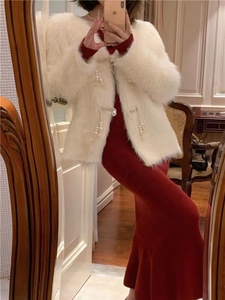Wholesale CustomizationWomen's Wear Early Autumn New Style SocialiteHigh-grade Sweet SweaterVcollar Waterproof <strong>Mink</strong> Knitted <strong>Coat</strong> - Product Image 4