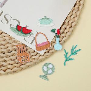 Patch brodé multifonctionnel en fer de 1,6-4,1 cm, motif dessin animé végétal, série Summer Tea House, pour la décoration DIY de vêtements, sacs à dos et sacs - Product Image 2