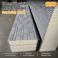 Panneau d'isolation en métal à grain de bois de 16 mm, revêtement extérieur en acier Galvalume, imperméable et résistant au feu