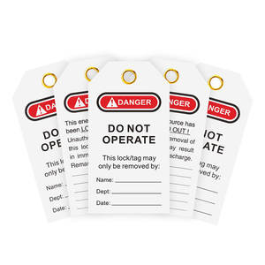 Etiqueta de advertencia de PVC personalizada, señales de bloqueo impermeables de plástico, etiquetas de <span class=keywords><strong>peligro</strong></span> de seguridad - Product Image 3