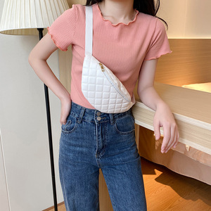 Eastshine 2026 Nuova Tendenza Moda Coreana Marsupio con Ricamo a Rombi in Diamante Semplice ed Elegante Borsa a Tracolla in Pelle PU - Product Image 3