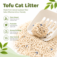 Litière pour chat en tofu biodégradable à texture douce, protection des pattes, agglomération rapide, jetable dans les toilettes, pulpe de soja naturelle, sac de 5 kg pour chatons