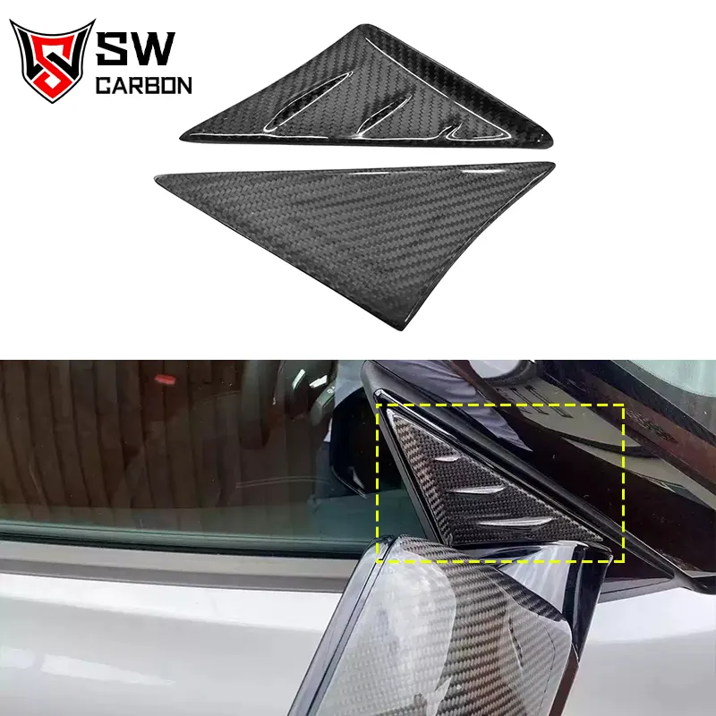 Carbon Fiber Side Mirror Triangle Trim 2 Pcs for Toyota Supra GR A90 A91 MK5 Window Splitter Trim