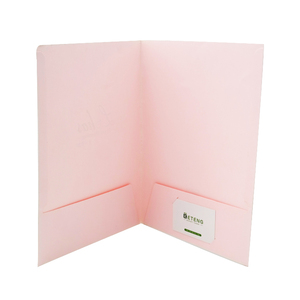 Tái chế tùy chỉnh in logo màu hồng <span class=keywords><strong>2</strong></span> Túi danh mục đầu tư mở rộng tập tin giấy thư mục trình bày với khe cắm thẻ kinh doanh - Product Image 2
