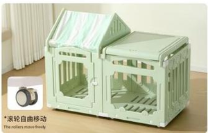 Caseta para Mascotas de HDPE y Acrílico, Suave, Dulce, Acogedora, Encajable, Duradera, Fácil de Limpiar, con Ruedas y Partes Extraíbles - Product Image 4