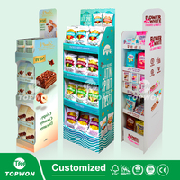 Présentoir de Sol Personnalisé en Carton pour Vente au Détail, Étagère d'Exposition pour Snacks, Aliments, Sauces, Assaisonnements et Confiseries