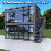Maisons conteneurs modulaires préfabriquées en kit 20ft 40ft, conception portable et démontable, pour bureaux, villas, hôtels, avec panneaux sandwich