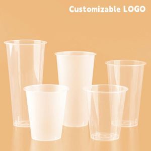Gobelet en plastique transparent jetable à paroi simple PP90 personnalisé pour thé au lait, café, jus, boissons, diamètre 90 mm - Product Image 3