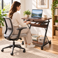 Bureau d'ordinateur moderne et simple avec étagère, structure métallique, mini bureau d'étude, table de travail – Vente en gros