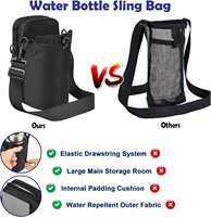 Porte-bouteille magnétique résistant à l'eau pour la salle de sport, petit sac à bandoulière en néoprène noir magnétique pour téléphone portable, portable, unisexe