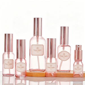Botellas de Spray de Vidrio Rosa de 5-100 ml con Logotipo Personalizado, con Bomba Dorada Rosa, Atomizadores de Cosméticos Recargables - Product Image 4