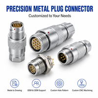 Custom Precision CNC Turned Metal Plug Connector for Industrial Equipment Electrical Systems and Mechanical Assembly