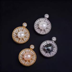 Accesorios para Manualidades 31439, Colgante de Plata S925, Cuentas de 6-7mm, Soporte Vacío de Platino para Collar de Moda, Patrón Numérico para Manualidades - Product Image 3