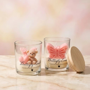 Vela Aromática con Forma <span class=keywords><strong>de</strong></span> Mariposa y Etiqueta Personalizada, Vela Decorativa <span class=keywords><strong>de</strong></span> Color Contrastante con Tapa <span class=keywords><strong>de</strong></span> Madera para Regalo <span class=keywords><strong>de</strong></span> Boda o Decoración <span class=keywords><strong>de</strong></span> Fiesta - Product Image 4