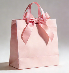 Bolsas de Papel Ecológicas para Compras, Color Rosa, con Logotipos, Bolsas de Regalo Impresas Personalizadas con Asas de Cinta, Bolsa de Papel de Lujo con Agradecimiento - Product Image 2