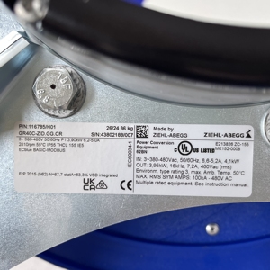 พัดลม ZIEHL-ABEGG รุ่น GR40C-ZID.GG.CR 116785/H01 ระบบระบายความร้อนสำหรับห้องโทรคมนาคม  ทำงานต่อเนื่องได้อย่างมั่นคง 400V 3.9KW IP55 2810RPM - Product Image 4