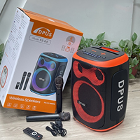 Altavoz Karaoke Inalámbrico BT SZ-D8 de 8 Pulgadas con Micrófonos, Supergraves Estéreo, Luz RGB, Woofer Activo, Altavoz Portátil para Fiestas