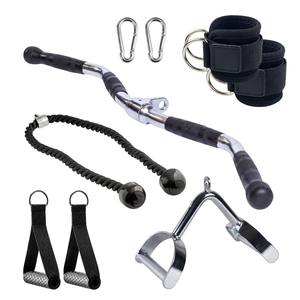 Tellus Heavy-Duty Revolving <span class=keywords><strong>Curl</strong></span> Bar Rowing Rod <span class=keywords><strong>Poulie</strong></span> Poignées Équipement de fitness Sangle de cheville en acier Triceps Caoutchouc Body Building - Product Image 1