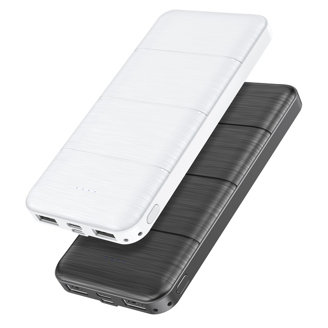 Wholesale OEM Logo Promotional Dual USB Output Slim Backup Battery Pack High Capacity Charger Portable Power Bank 10000mAh