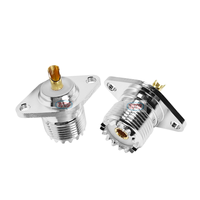 Conector RF SL16 UHF SO239 Hembra de 2 Orificios con Brida Rómbica para Panel, Conector de Antena Hembra