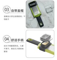 YIGO EN STOCK Mini Mandoline 3-en-1 : Râpe à gingembre et ail, Hachoir à légumes avec récipient, Outil de cuisine portatif