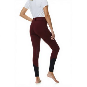 Pantalon d'équitation pour femme avec empiècements en silicone aux genoux, taille haute et poches, idéal pour le saut d'obstacles et le dressage - Product Image 1