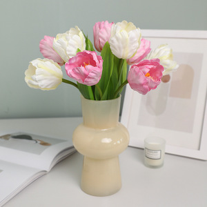 Tulipe artificielle Ruilisi à tige unique en plastique et soie, fleur pour mariage et décoration intérieure, couleur bleu violet - Product Image 4