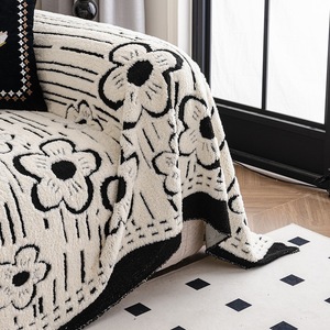 <b>Sofa</b> <b>Cover</b> One Piece Full Wrap Floral Plush Modern Style 145-185Cm <b>For</b> General <b>Sofa</b> - Product Image 3