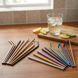 Metal <b>Drinking</b> <b>Straws</b> Reusable Cocktail <b>Straws</b> Modern Style Colors Available Stainless Steel Bar Accessories - Product Image 3