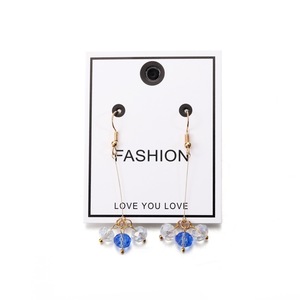 Boucles d'oreilles pendantes tendance, créoles dorées avec cristaux bleus et strass, accessoire de bijouterie pour femme, origine Yiwu JEER041 - Product Image 4