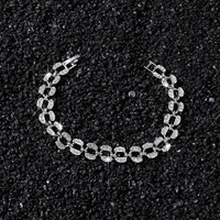 Bracelet chaîne cubaine en alliage de zinc 9 mm, strass scintillants, style hip-hop, tendance, simple, fait main, pour hommes, vente en gros