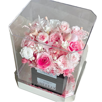 Boîte cadeau de fleurs éternelles faites à la main, rose fraîche conservée, cadeaux pour la fête des mères, la Saint-Valentin, les mariages