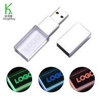 Crystal Usb Flash Drive Led Light up Transparente