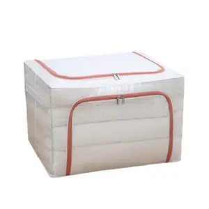 66L Net Yarn Transparent Folding Storage Box Steel Frame Waterproof Fabric Storage Box For Quilt Clothing