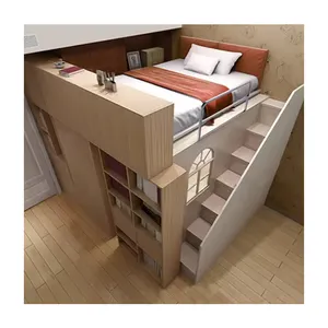 Le appartement — ensemble de meubles de maison, lit en bois léger, double caché, peu encombrant, lit pour enfants, lit en bois