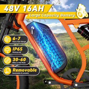 จักรยานเสือภูเขาไฟฟ้า 48v/52V รุ่น SU8 สำหรับผู้ใหญ่ ยางอ้วน 20 นิ้ว แบตเตอรี่ 16AH/20AH สำหรับขี่บนถนน - Product Image 5