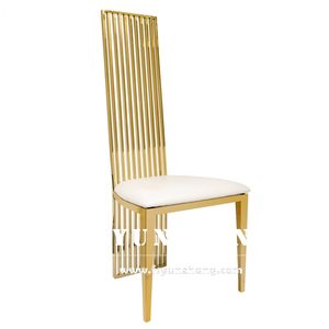 Chaises de salle à manger <span class=keywords><strong>Aria</strong></span> modernes de luxe en cuir PU avec cadre en acier pour banquets et mariages - Product Image 4